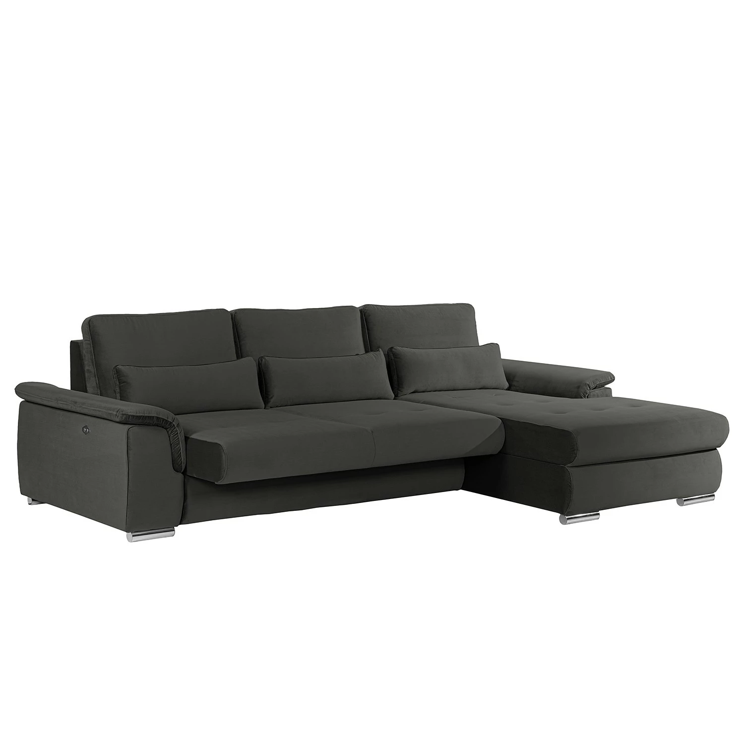Loftscape Ecksofa Renay I - Samt Ravi: Anthrazit - Longchair davorstehend rechts 2 Loftscape Ecksofa Renay I - Samt Ravi: Anthrazit - Longchair davorstehend rechts – Bild 2