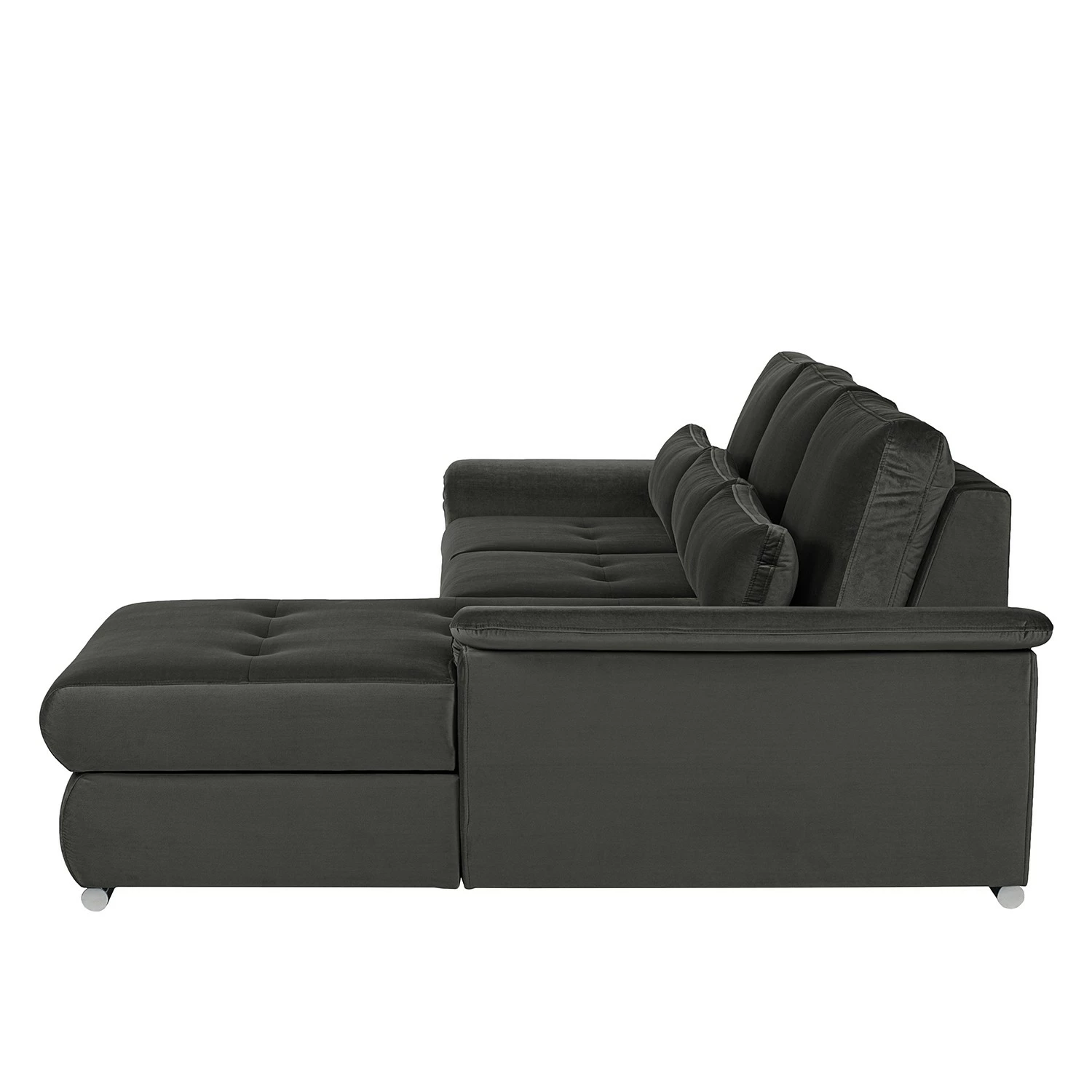 Loftscape Ecksofa Renay I - Samt Ravi: Anthrazit - Longchair davorstehend rechts 4 Loftscape Ecksofa Renay I - Samt Ravi: Anthrazit - Longchair davorstehend rechts – Bild 4