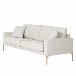 Norrwood Sofa Sauvo I (3-Sitzer) - Samt - Webstoff Meara: Hellgrau