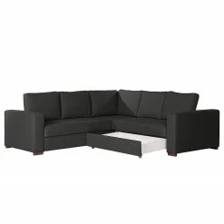 Loftscape Ecksofa Woodway I - Webstoff - Schwarz - Ottomane davorstehend rechts - Tablett -Wohnzimmermöbel boutique en ligne 1000192949 191204 13432201316 DETAILS P000000001000192949