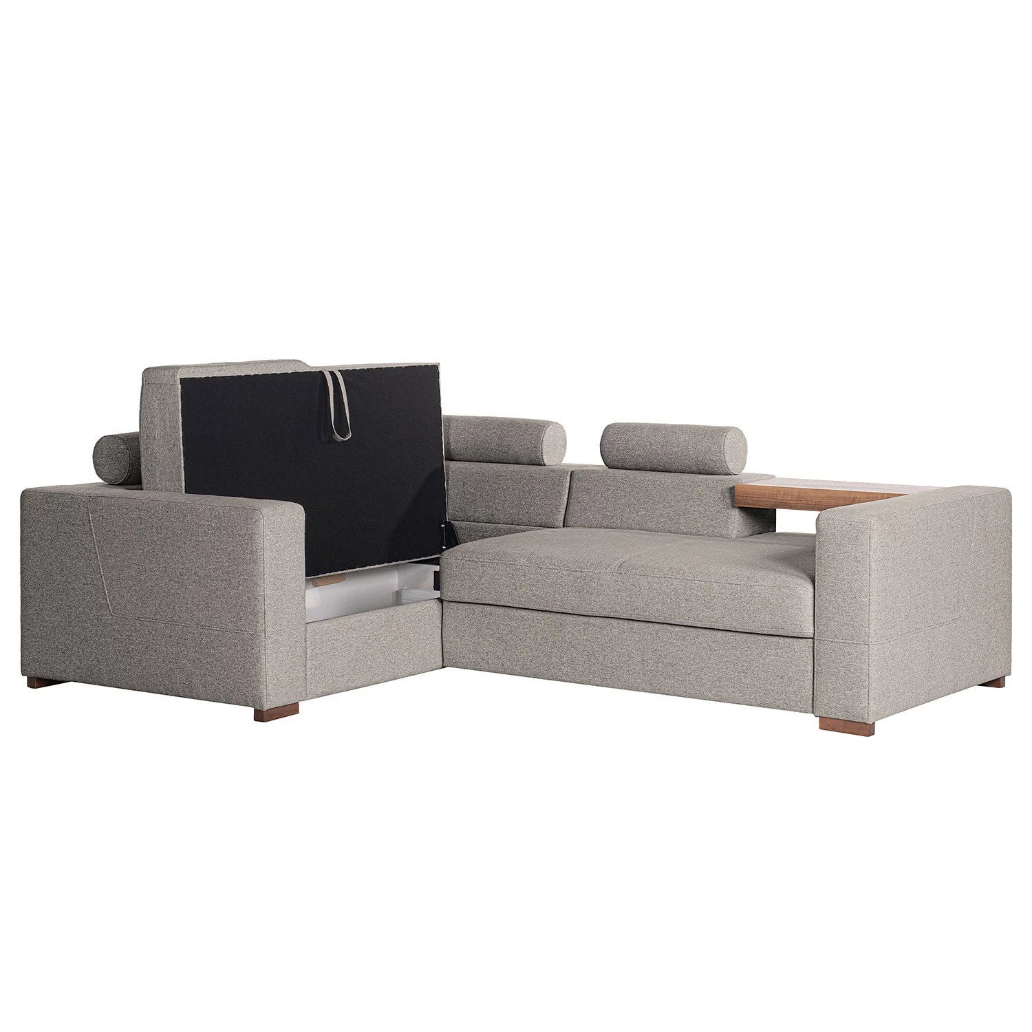 Loftscape Ecksofa Woodway II - Webstoff - Grau - Ottomane davorstehend links - Tablett 4 Loftscape Ecksofa Woodway II - Webstoff - Grau - Ottomane davorstehend links - Tablett – Bild 4