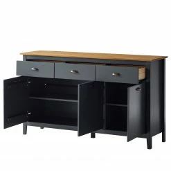 Maison Belfort Sideboard Rivery - Kiefer massiv - Anthrazit -Wohnzimmermöbel boutique en ligne 1000193132 200220 14361000002 DETAILS P000000001000193132