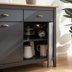 Maison Belfort Sideboard Rivery - Kiefer massiv - Anthrazit -Wohnzimmermöbel boutique en ligne 1000193132 200302 15340800007 DETAILS P000000001000193132