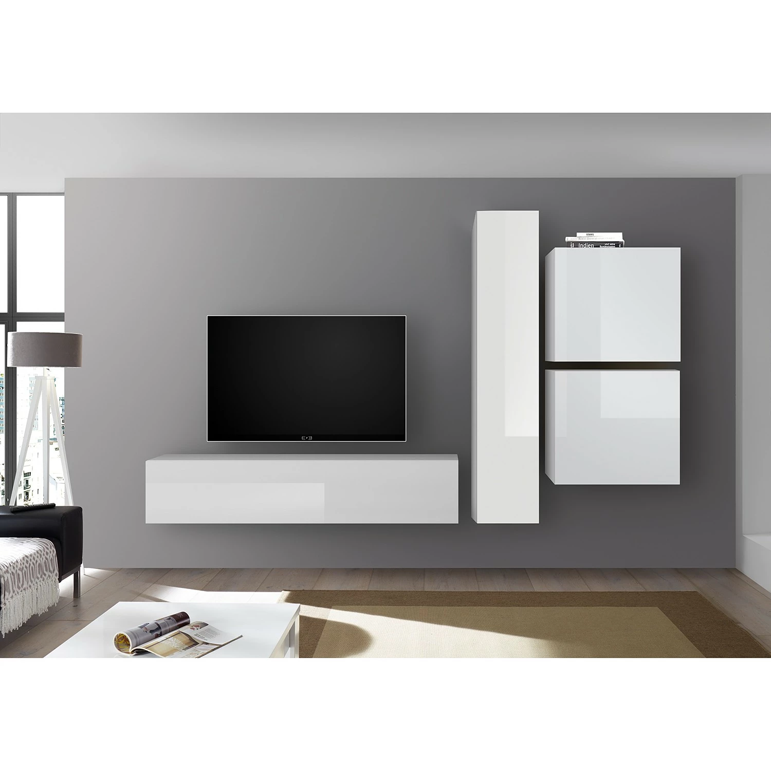 LC Spa Wohnwand Infinity I (4-teilig) - Hochglanz Weiß 2 LC Spa Wohnwand Infinity I (4-teilig) - Hochglanz Weiß – Bild 2