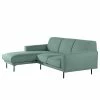 Norrwood Ecksofa Medan - Webstoff - Mintgrau - Longchair davorstehend links