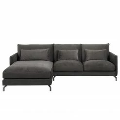 Fredriks Ecksofa Paimio - Samt - Grau - Longchair davorstehend links -Wohnzimmermöbel boutique en ligne 1000194159 191216 16241200336 DETAILS P000000001000194159