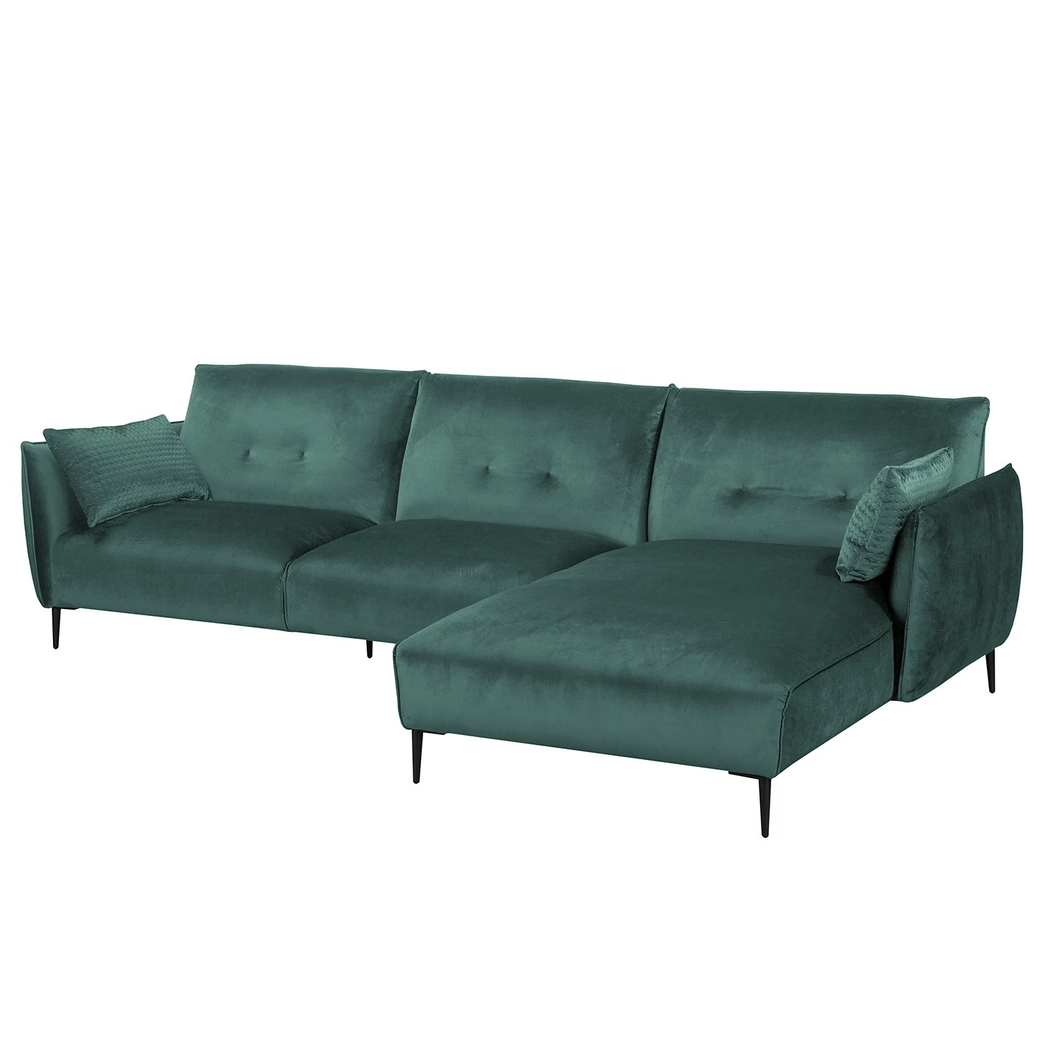 Jack & Alice Ecksofa Narpio - Samt - Petrol - Longchair davorstehend rechts 7 Jack & Alice Ecksofa Narpio - Samt - Petrol - Longchair davorstehend rechts – Bild 7