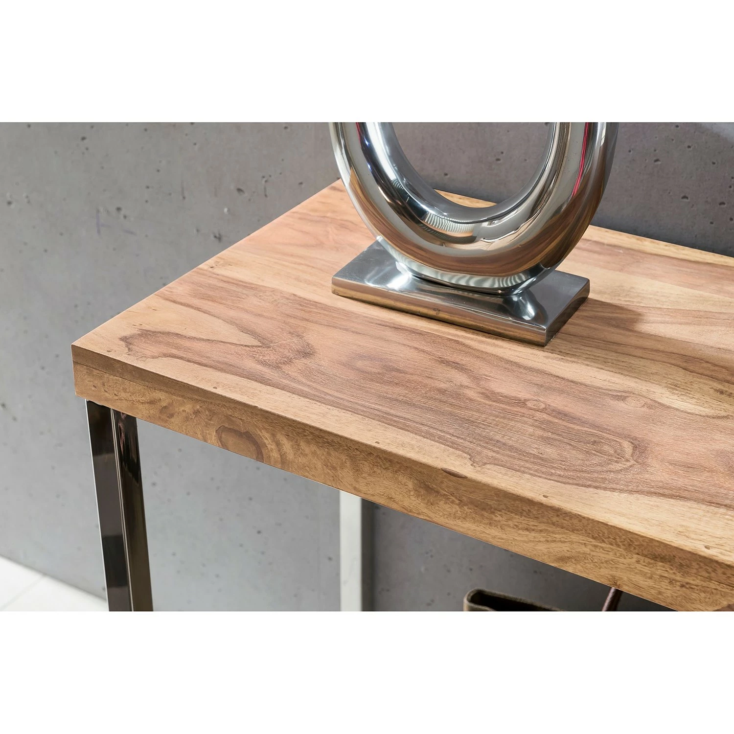 Naturoo Konsolentisch Tolono - Akazie massiv / Edelstahl - Akazie / Chrom 5 Naturoo Konsolentisch Tolono - Akazie massiv / Edelstahl - Akazie / Chrom – Bild 5
