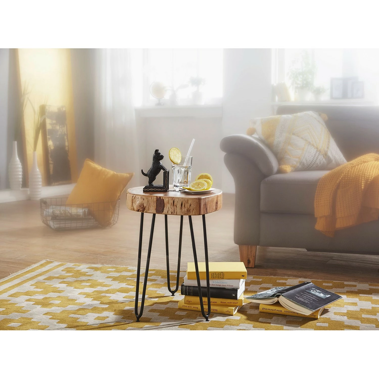 Naturoo Beistelltisch Culpeper - Akazie massiv / Metall - Akazie / Schwarz 2 Naturoo Beistelltisch Culpeper - Akazie massiv / Metall - Akazie / Schwarz – Bild 2