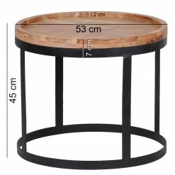 Naturoo Beistelltisch Palos I (2er-Set) - Akazie massiv / Metall - Akazie / Schwarz -Wohnzimmermöbel boutique en ligne 1000194221 200108 10051200126 SKETCH DETAILS P000000001000194221 sketch