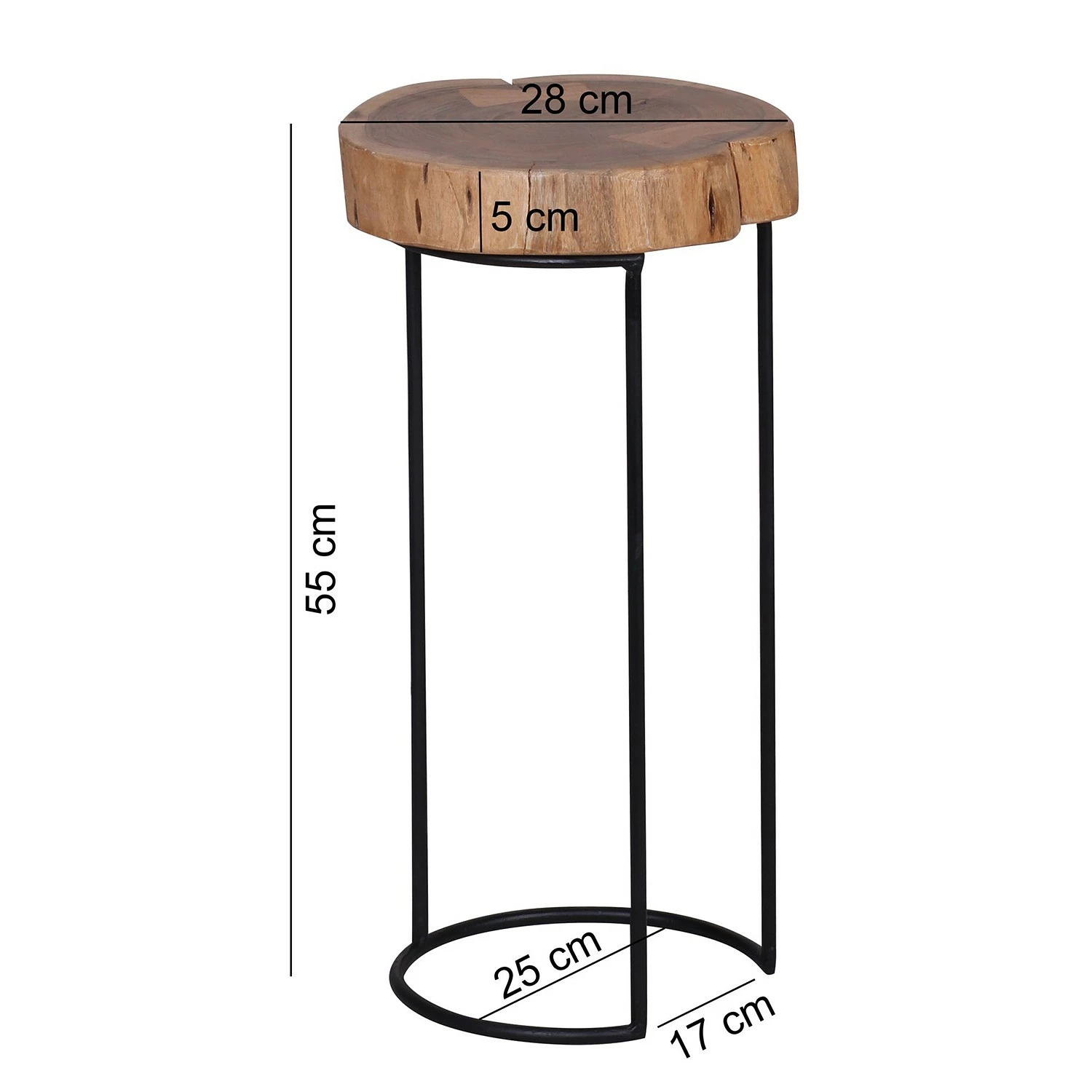 Naturoo Beistelltisch Palos I - Akazie massiv / Metall - Akazie / Schwarz - Höhe: 55 cm 5 Naturoo Beistelltisch Palos I - Akazie massiv / Metall - Akazie / Schwarz - Höhe: 55 cm – Bild 5