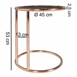 Jack & Alice Beistelltisch Evart - Glas / Metall - Schwarz / Kupfer -Wohnzimmermöbel boutique en ligne 1000194264 200108 10054700386 SKETCH DETAILS P000000001000194264 sketch