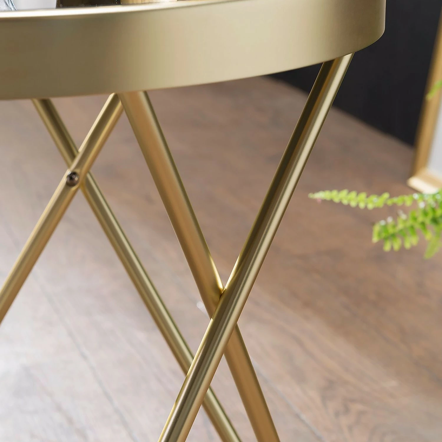 Jack & Alice Beistelltisch Morgan - Glas / Metall - Schwarz / Gold 5 Jack & Alice Beistelltisch Morgan - Glas / Metall - Schwarz / Gold – Bild 5