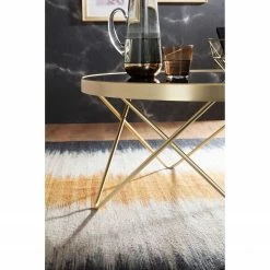 Jack & Alice Couchtisch Morgan - Glas / Metall - Schwarz / Gold -Wohnzimmermöbel boutique en ligne 1000194305 200108 10062300626 DETAILS P000000001000194305