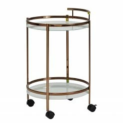 Jack & Alice Servierwagen Glenard - Glas / Metall - Kupfer