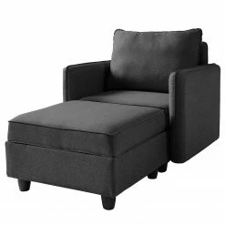 Fredriks XXL-Sessel Lavara - Webstoff - Dunkelgrau