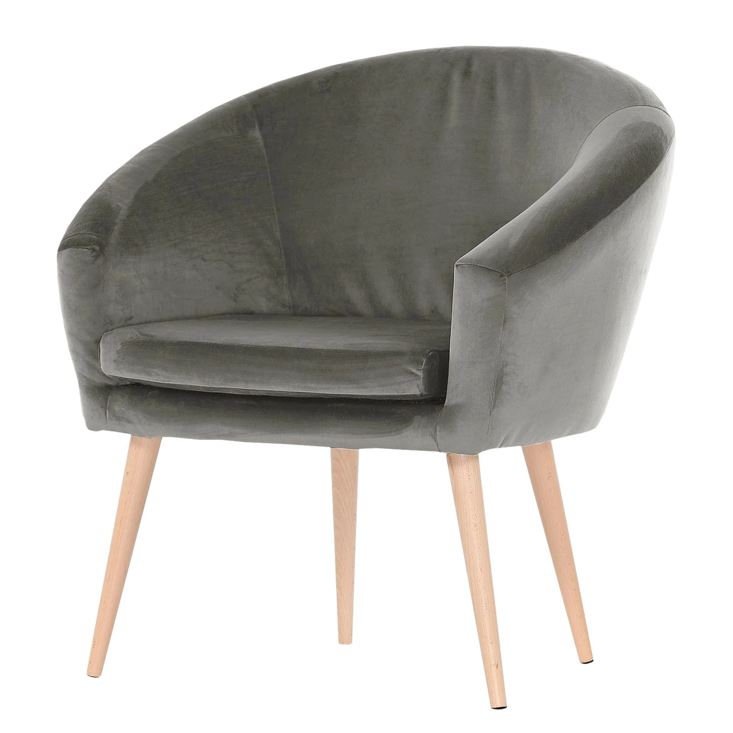 Mørteens Sessel Tippytoe IV - Microfaser - Grau - Buche Hell 1 Mørteens Sessel Tippytoe IV - Microfaser - Grau - Buche Hell