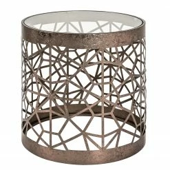 Red Living Beistelltisch Lindsfors IV - Glas / Stahl - Antikbronze