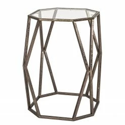 Red Living Beistelltisch Lindsfors III - Glas / Stahl - Antikbronze