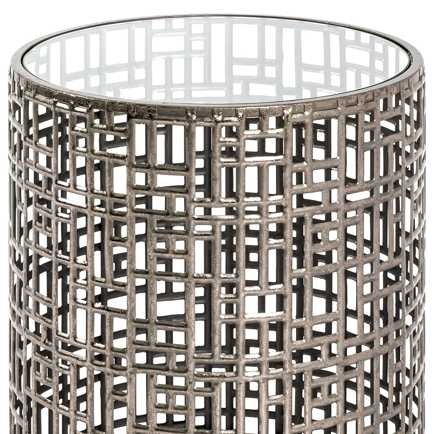 Red Living Beistelltisch Uvana I - Glas / Stahl - Antiksilber 3 Red Living Beistelltisch Uvana I - Glas / Stahl - Antiksilber – Bild 3