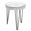 Norrwood Beistelltisch Ponemah I - Glas / Stahl - Schwarz / Weiß
