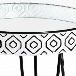 Norrwood Beistelltisch Ponemah I - Glas / Stahl - Schwarz / Weiß -Wohnzimmermöbel boutique en ligne 1000196491 191211 14163100053 DETAILS P000000001000196491