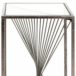 Red Living Beistelltisch Lixhult I - Glas / Stahl - Antiksilber -Wohnzimmermöbel boutique en ligne 1000196497 191211 14163400077 DETAILS P000000001000196497