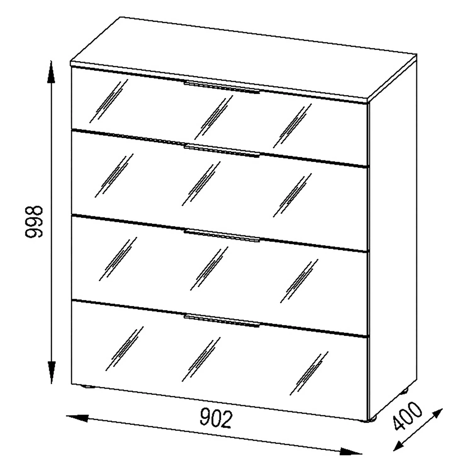 Maja Möbel Kommode Trend IV - Glas - Weiß / Eiche Sonoma Dekor 2 Maja Möbel Kommode Trend IV - Glas - Weiß / Eiche Sonoma Dekor – Bild 2