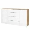 Maja Möbel Sideboard Trend II - Glas - Weiß / Eiche Sonoma Dekor