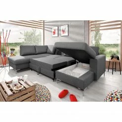 Fredriks Wohnlandschaft Sagata - Webstoff - Grau - Ottomane davorstehend links - Bettkasten - Schlaffunktion für dauerhafte Nutzung 15 Fredriks Wohnlandschaft Sagata - Webstoff - Grau - Ottomane davorstehend links - Bettkasten - Schlaffunktion für dauerhafte Nutzung -Wohnzimmermöbel boutique en ligne 1000198259 200330 16523700140 MOOD DETAILS P000000001000198259 mood