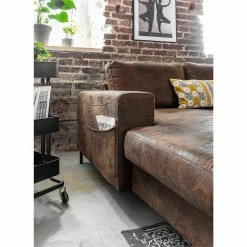 Ars manufacti Wohnlandschaft Sagata - Microfaser - Vintage Braun - Ottomane davorstehend rechts - Bettkasten - Schlaffunktion -Wohnzimmermöbel boutique en ligne 1000198268 200330 17012300247 DETAILS P000000001000198268