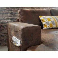 Ars manufacti Wohnlandschaft Sagata - Microfaser - Vintage Braun - Ottomane davorstehend rechts - Bettkasten - Schlaffunktion -Wohnzimmermöbel boutique en ligne 1000198268 200330 17012800248 DETAILS P000000001000198268