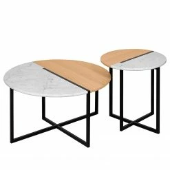 Temahome Couchtisch Sonata - Marmor / Stahl - Eiche / Weiß -Wohnzimmermöbel boutique en ligne 1000198865 191209 09463100055 DETAILS P000000001000198865