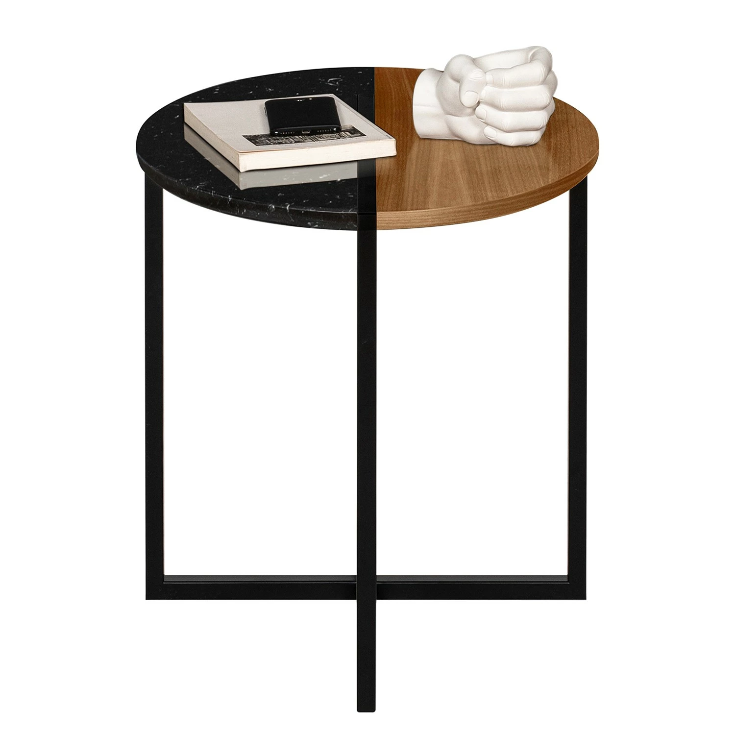 Temahome Beistelltisch Sonata - Marmor / Stahl - Walnuss / Schwarz 9 Temahome Beistelltisch Sonata - Marmor / Stahl - Walnuss / Schwarz – Bild 9