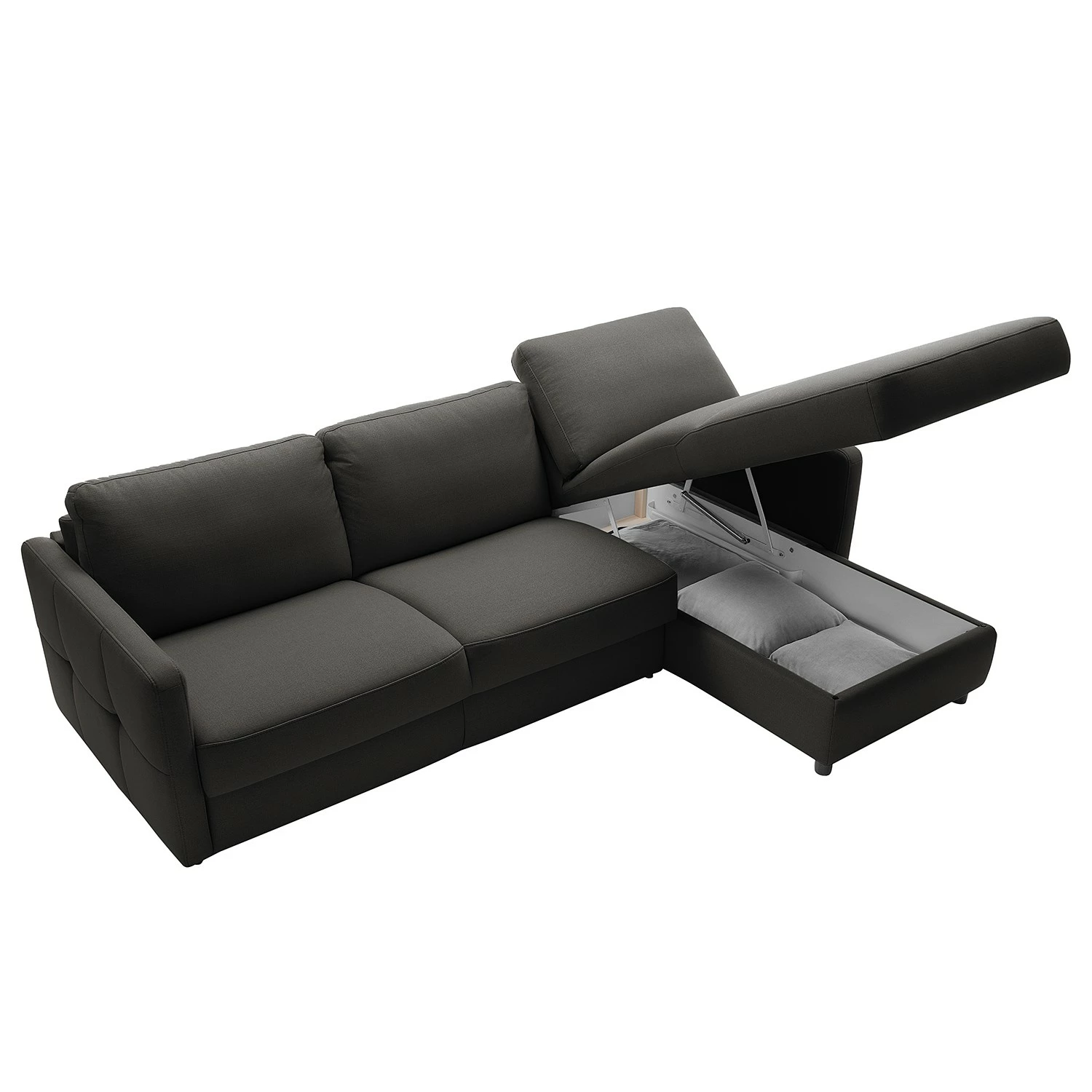 Fredriks Ecksofa Barbon - Flachgewebe - Anthrazit - Breite: 256 cm - Longchair davorstehend rechts 7 Fredriks Ecksofa Barbon - Flachgewebe - Anthrazit - Breite: 256 cm - Longchair davorstehend rechts – Bild 7
