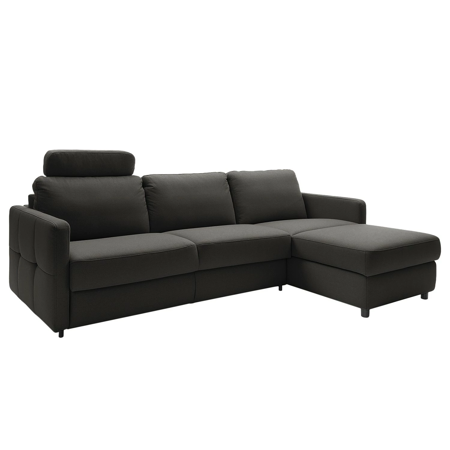 Fredriks Ecksofa Barbon - Flachgewebe - Anthrazit - Breite: 256 cm - Longchair davorstehend rechts 1 Fredriks Ecksofa Barbon - Flachgewebe - Anthrazit - Breite: 256 cm - Longchair davorstehend rechts