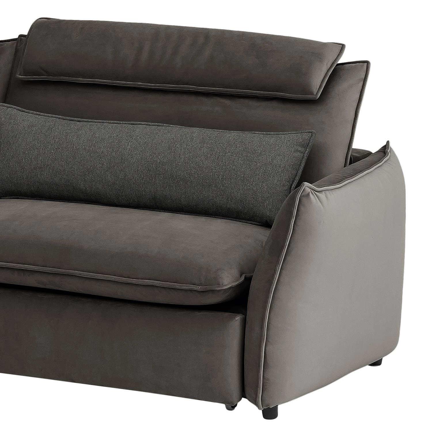 Fredriks Ecksofa Coolin - Samt - Dunkelbraun - Longchair davorstehend links - Schlaffunktion - Bettkasten 5 Fredriks Ecksofa Coolin - Samt - Dunkelbraun - Longchair davorstehend links - Schlaffunktion - Bettkasten – Bild 5