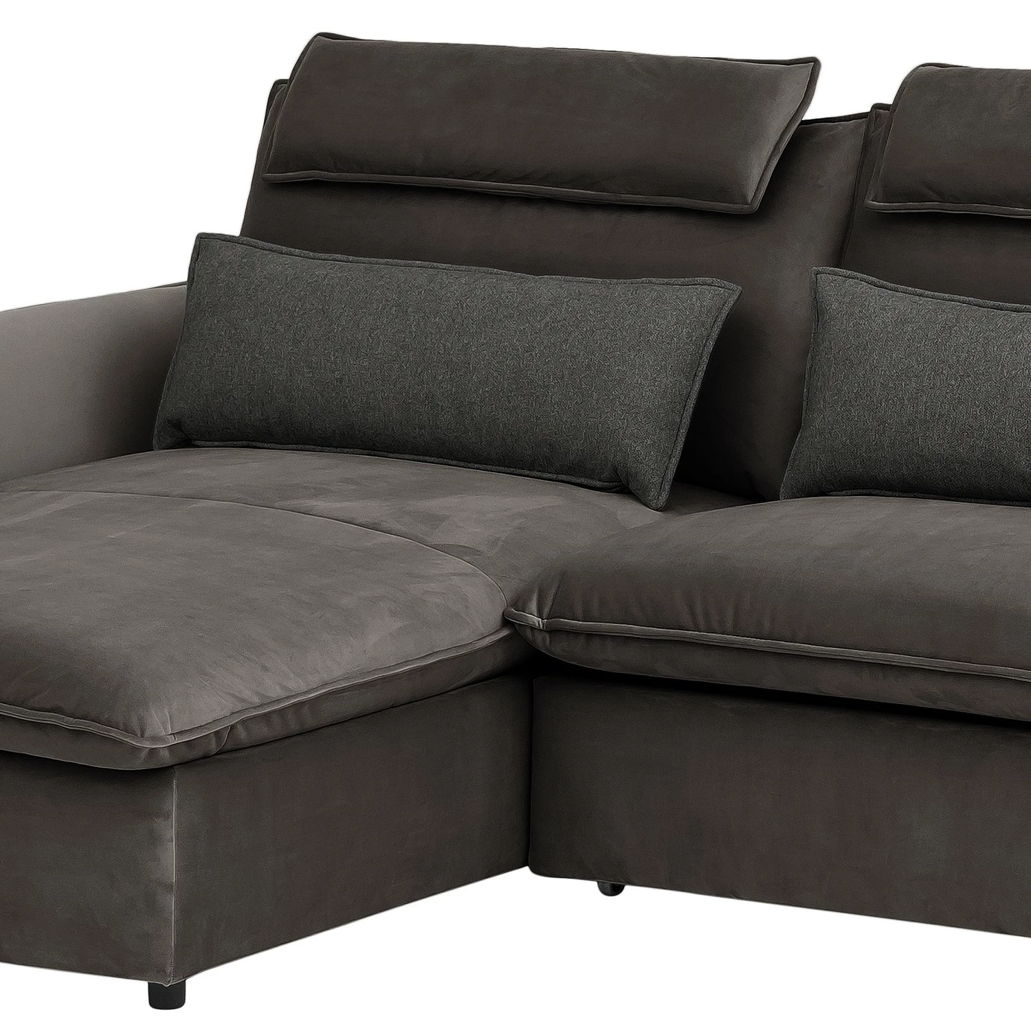 Fredriks Ecksofa Coolin - Samt - Dunkelbraun - Longchair davorstehend links - Schlaffunktion - Bettkasten 6 Fredriks Ecksofa Coolin - Samt - Dunkelbraun - Longchair davorstehend links - Schlaffunktion - Bettkasten – Bild 6