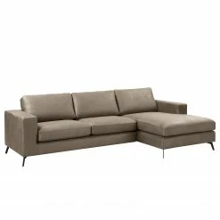 Fredriks Ecksofa Denny I - Antiklederlook - Taupe - Longchair davorstehend rechts