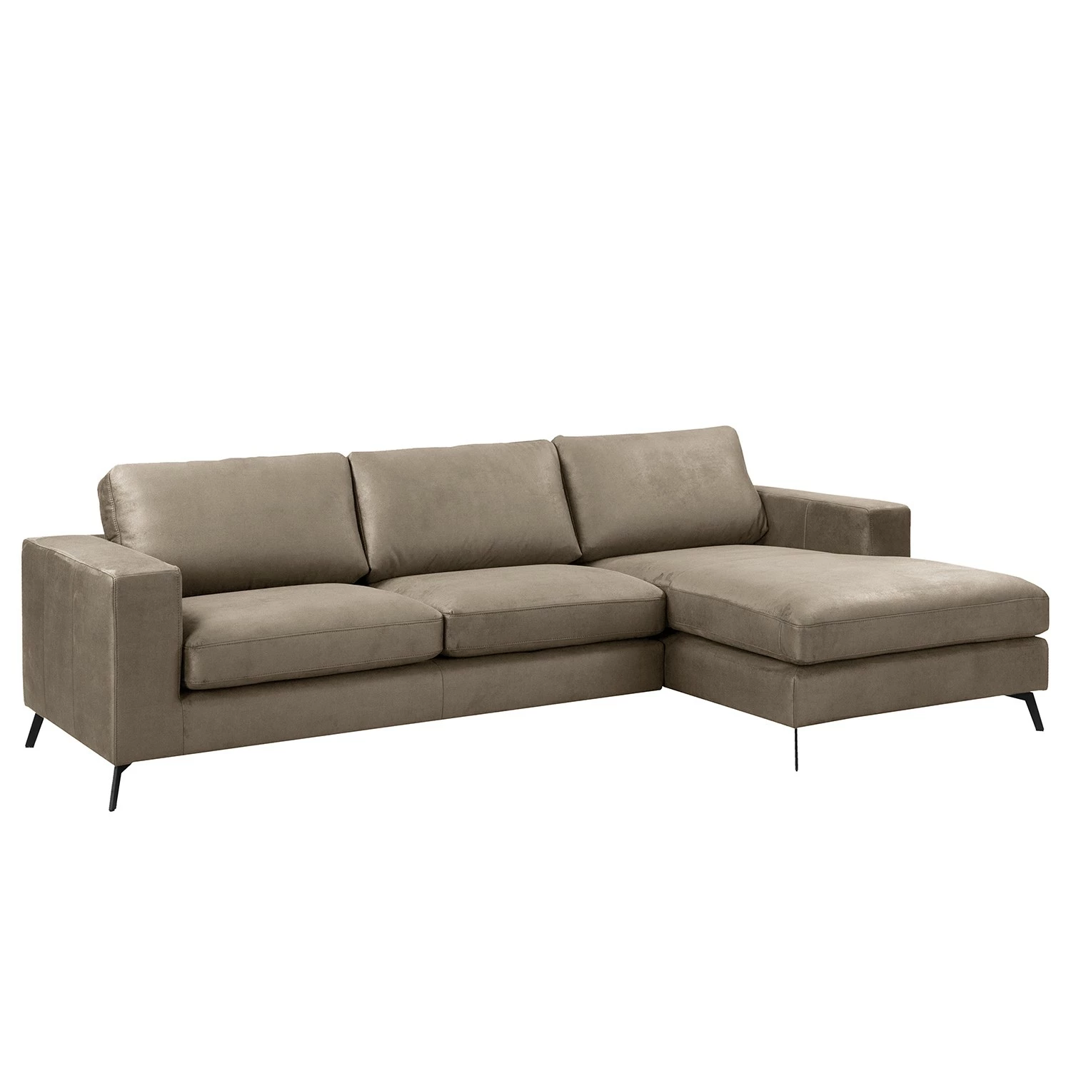 Fredriks Ecksofa Denny I - Antiklederlook - Taupe - Longchair davorstehend rechts 1 Fredriks Ecksofa Denny I - Antiklederlook - Taupe - Longchair davorstehend rechts