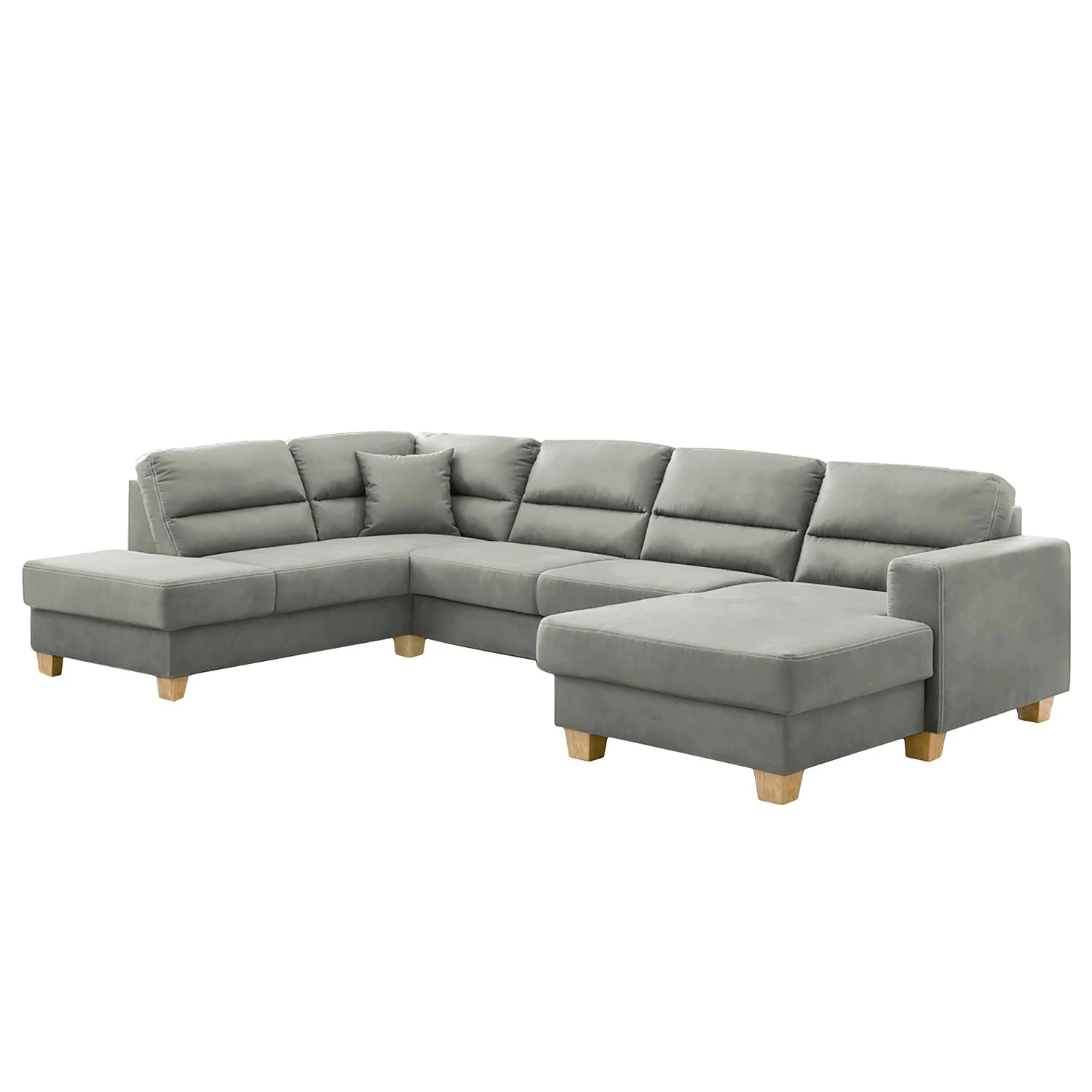 Ars Natura Wohnlandschaften Korfi - Microfaser - Platin - Ottomane davorstehend links - Mit Kopfstütze 1 Ars Natura Wohnlandschaften Korfi - Microfaser - Platin - Ottomane davorstehend links - Mit Kopfstütze