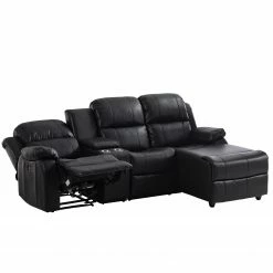 Modoform Ecksofa Mendis - Kunstleder - Schwarz - Ottomane davorstehend rechts -Wohnzimmermöbel boutique en ligne 1000200110 200730 06131100015 DETAILS P000000001000200110