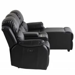 Modoform Ecksofa Mendis - Kunstleder - Schwarz - Ottomane davorstehend rechts -Wohnzimmermöbel boutique en ligne 1000200110 200730 06131200017 DETAILS P000000001000200110