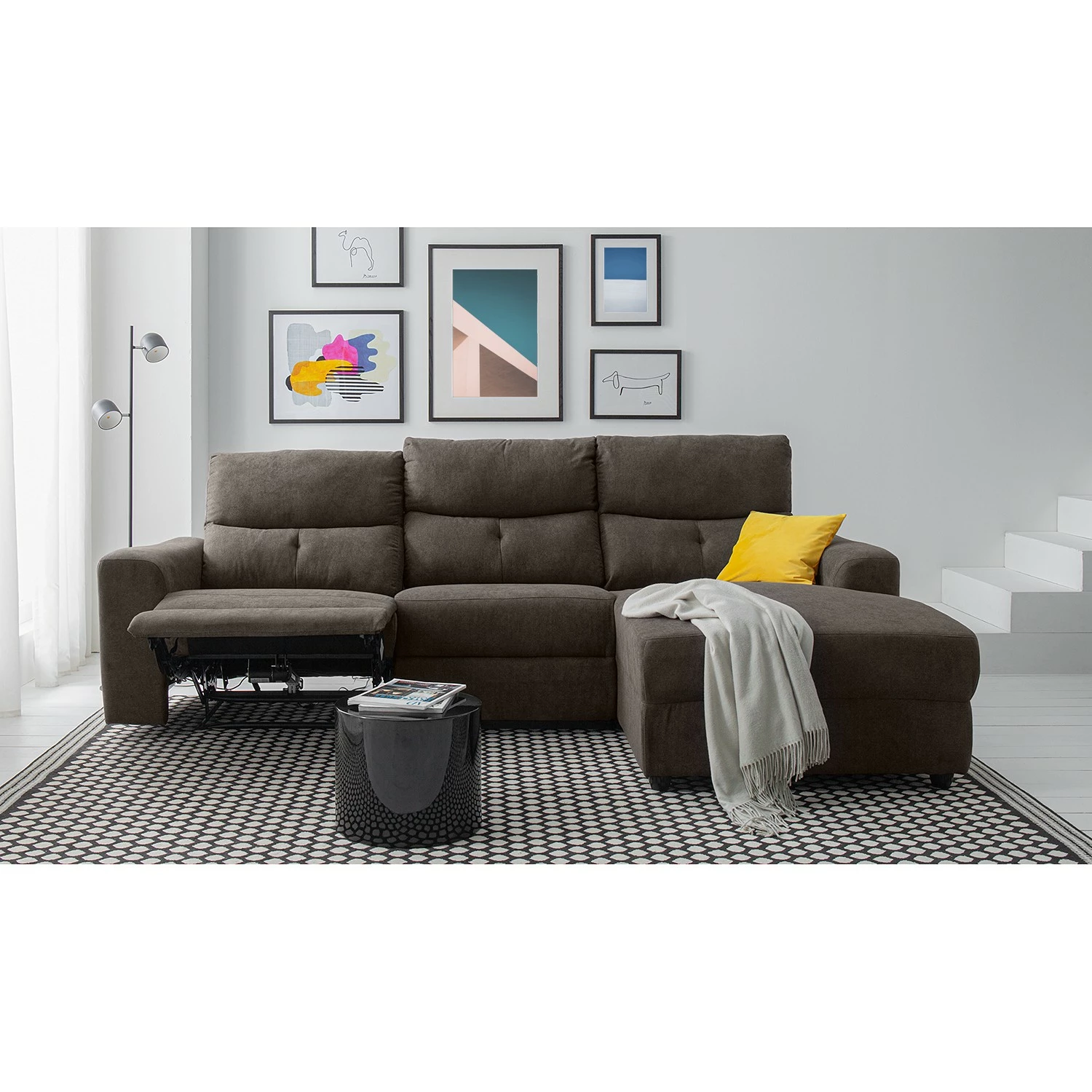 Modoform Ecksofa Bazaar - Flachgewebe - Braungrau - Ottomane davorstehend rechts 3 Modoform Ecksofa Bazaar - Flachgewebe - Braungrau - Ottomane davorstehend rechts – Bild 3