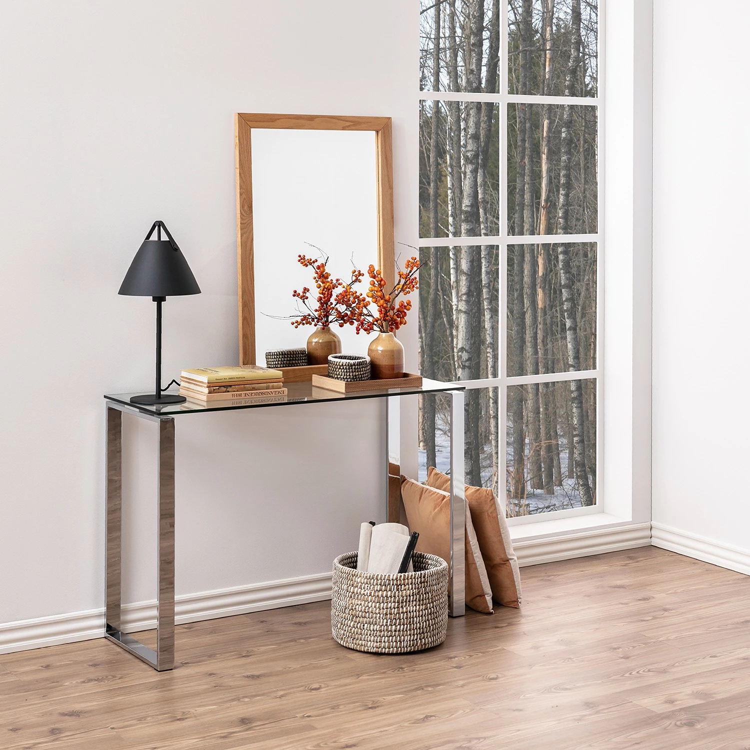 Fredriks Konsolentisch Unnau I - Glas / Metall - Chrom 2 Fredriks Konsolentisch Unnau I - Glas / Metall - Chrom – Bild 2