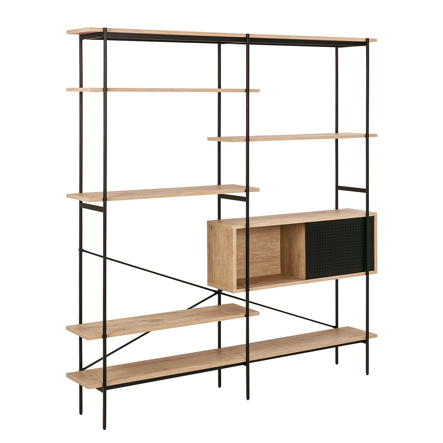 Norrwood Regal Alsace - Wildeiche Dekor / Schwarz 3 Norrwood Regal Alsace - Wildeiche Dekor / Schwarz – Bild 3