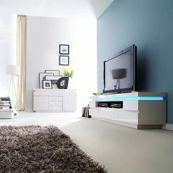 Fredriks TV-Lowboard Emblaze III - Inkl. Beleuchtung - Hochglanz Weiß -Wohnzimmermöbel boutique en ligne 1000200901 200114 06162500005 MOOD DETAILS P000000001000200901 mood