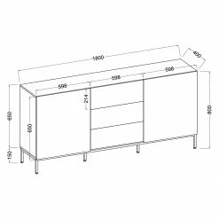 Fredriks Sideboard Meon - Weiß -Wohnzimmermöbel boutique en ligne 1000201099 201002 15150800001 SKETCH DETAILS P000000001000201099 sketch