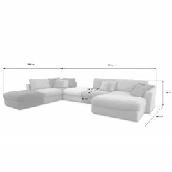 Fredriks Wohnlandschaft Dixwell III - Flachgewebe - Kaschmir - Ottomane davorstehend rechts -Wohnzimmermöbel boutique en ligne 1000202347 210330 06412200232 SKETCH DETAILS P000000001000202347 sketch