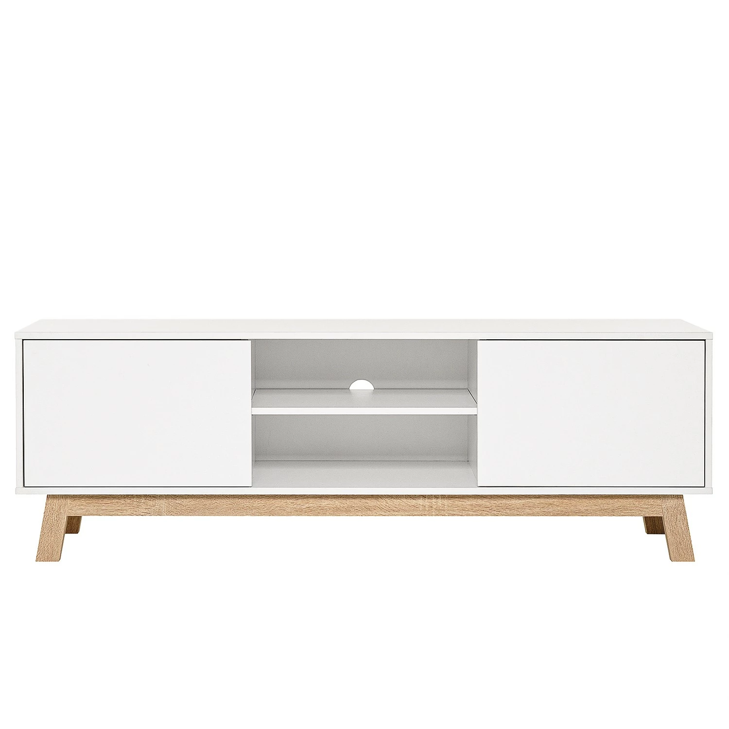 Norrwood TV-Lowboard Sinetta - Weiß / Eiche Dekor 6 Norrwood TV-Lowboard Sinetta - Weiß / Eiche Dekor – Bild 6